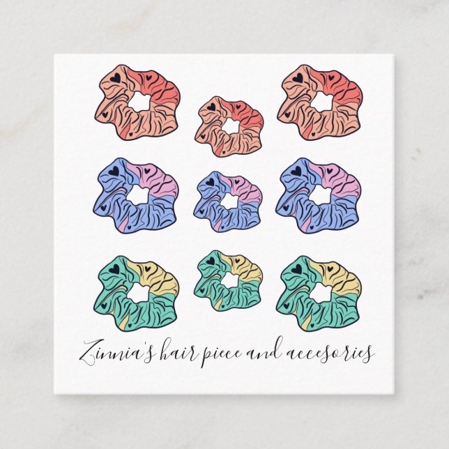 Cartão De Visita Quadrado Compro Colorir Peça de Cabelo (Frente)