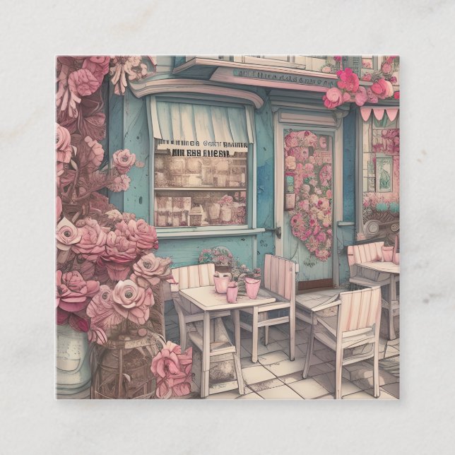 Cartão De Visita Quadrado Compro de café Chique (Frente)