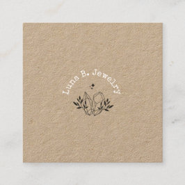 Cartão De Visita Quadrado Compro de Joias Moderno e Minimalista Crystals Dai