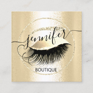 Cartão De Visita Quadrado Compro de Lash de ativação profissional Glam de