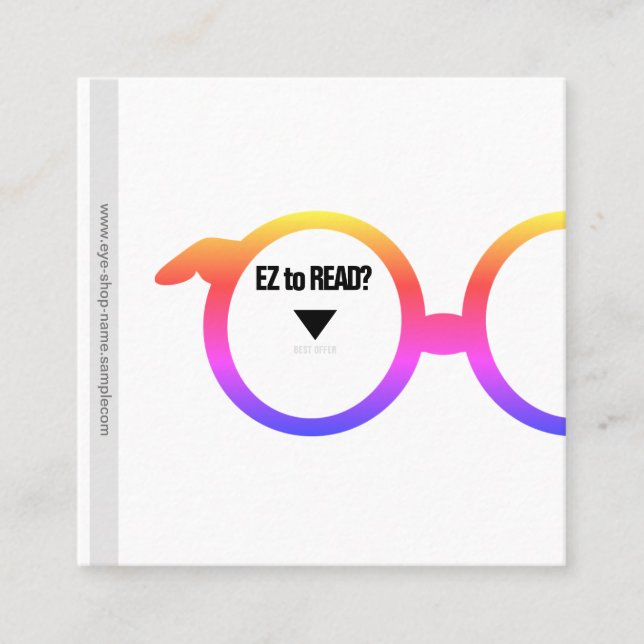 Cartão De Visita Quadrado Compro de óculos (Frente)