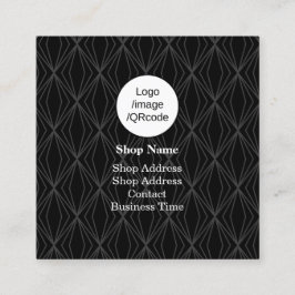 Cartão De Visita Quadrado Compro Preto de Geometria Moderna