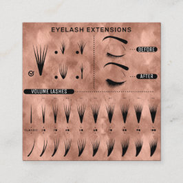 Cartão De Visita Quadrado Compro Rosa-Moderno do Eyelash Extension Studio
