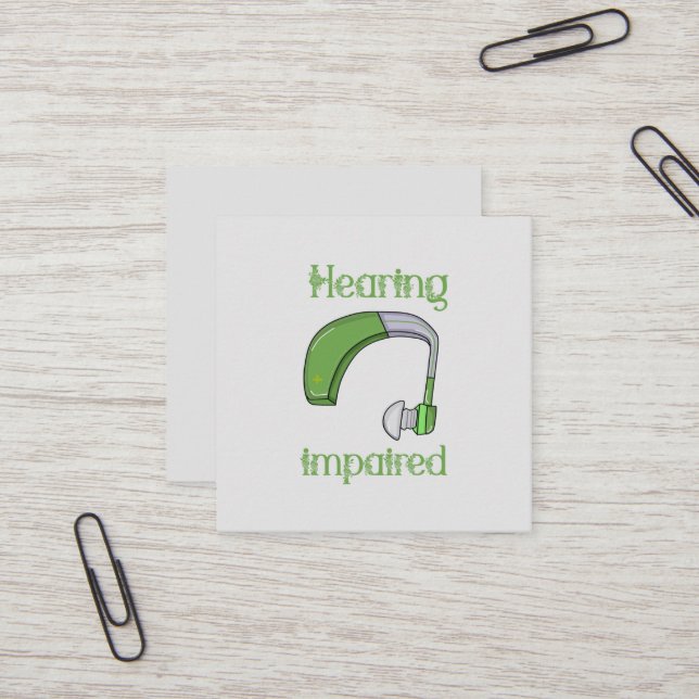 Cartão De Visita Quadrado Compromisso auditivo (Frente/Verso In Situ)