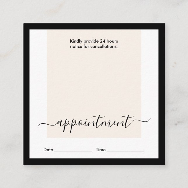 Cartão De Visita Quadrado Compromisso Moderno de Caligrafia de Chic Layout (Frente)