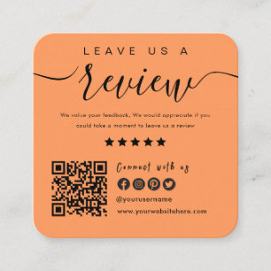 Cartão De Visita Quadrado Conectar-se com o código QR dos EUA   Deixe-Nos Um