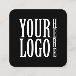 Cartão De Visita Quadrado Connect with us Social Media QR Code Black Square