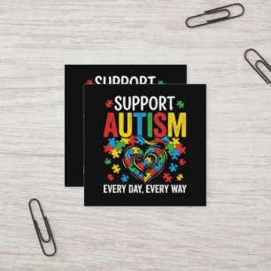 Cartão De Visita Quadrado Conscientização do autismo