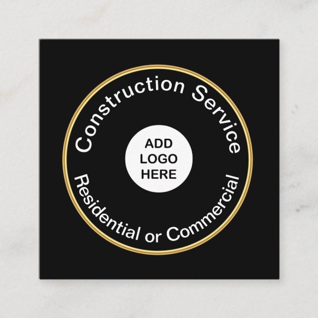 Cartão De Visita Quadrado Construção moderna corajosa (Frente)