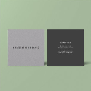 Cartão De Visita Quadrado Consultante cinzento minimalista profissional dos