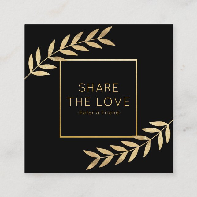 Cartão De Visita Quadrado Consultar um Salão de Referência de Folha de Folha (Frente)