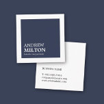 Cartão De Visita Quadrado Consultor branco azul elegante profissional<br><div class="desc">Modelo de cartão de negócios simples personalizável. Elegante e legal design. Perfeito para consultor ou qualquer profissional.</div>