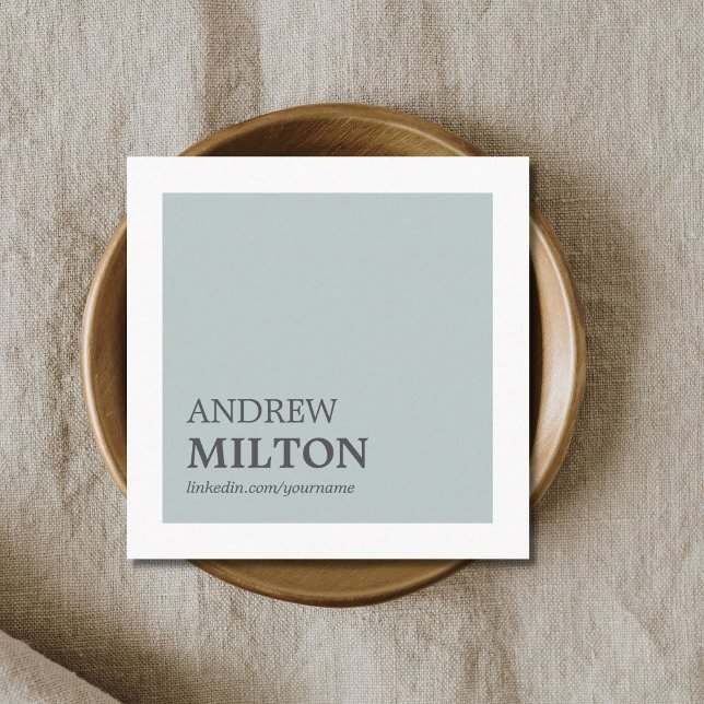 Cartão De Visita Quadrado Consultor branco azul elegante profissional (Criador carregado)