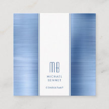Consultor de Folha Metálica Azul Monogramada Escov