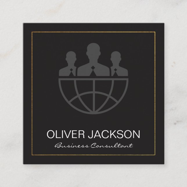 Cartão De Visita Quadrado Consultor de negócios | Empresa (Frente)