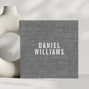 Cartão De Visita Quadrado Consultor Elegante Minimalista Textura Cinza Branc