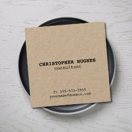 Cartão De Visita Quadrado Consultor Kraft Elegante minimalista