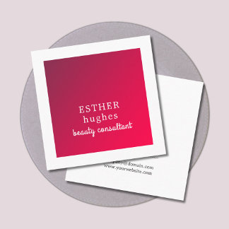 Cartão De Visita Quadrado Consultor vermelho elegante e elegante profissiona