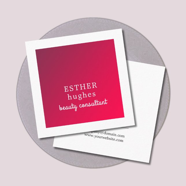 Cartão De Visita Quadrado Consultor vermelho elegante e elegante profissiona (Criador carregado)