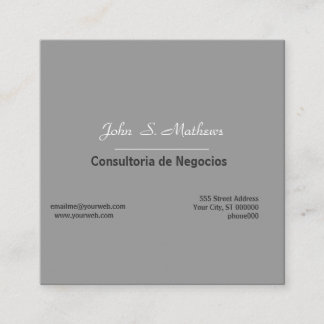 Cartão De Visita Quadrado Contemporary Neutral Grey Minimalist Professional