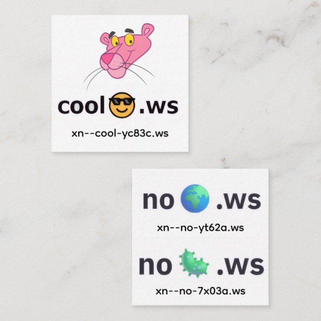 Cartão De Visita Quadrado cool (Frente/Verso)