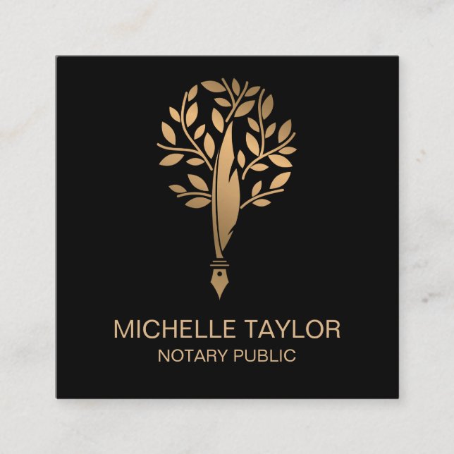 Cartão De Visita Quadrado Cópia do Gravador de Conteúdo do Agente de Assinat (Frente)