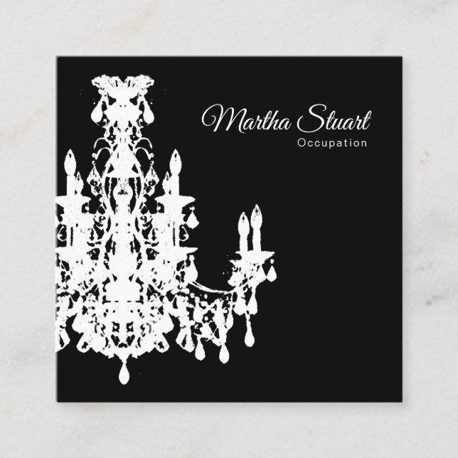 Cartão De Visita Quadrado COR DA MUDANÇA DO Coco Chandelier - (Frente)