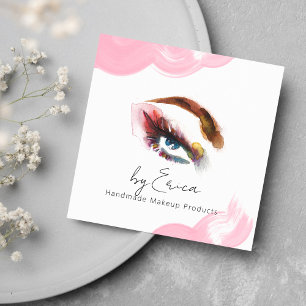 Cartão De Visita Quadrado Cor d'água Elegante Pincelada Cor d'água Pincelada