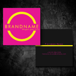 Cartão De Visita Quadrado Cor de contraste vibrante, um moderno ousado