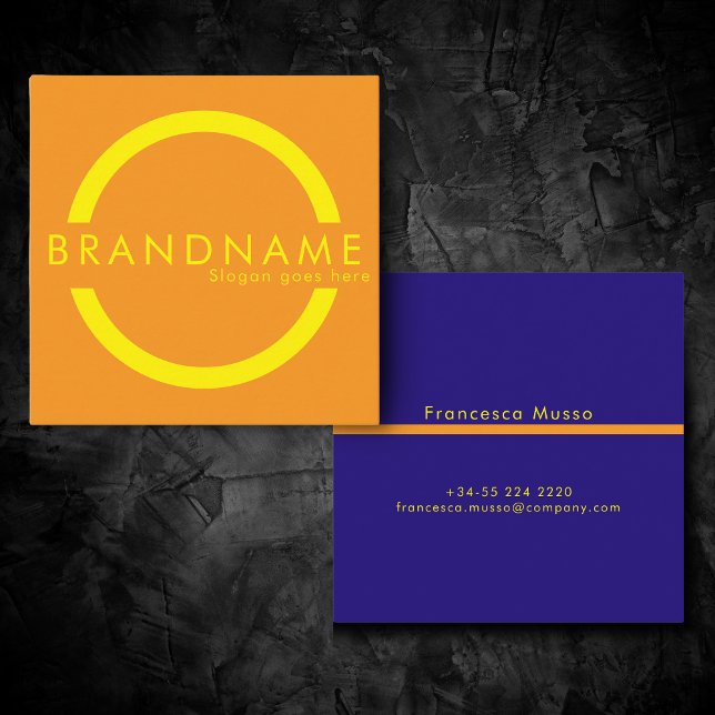 Cartão De Visita Quadrado Cor de contraste vibrante, um moderno ousado (Criador carregado)