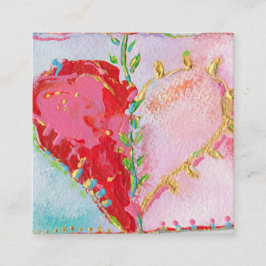 Cartão De Visita Quadrado Coração Adorável