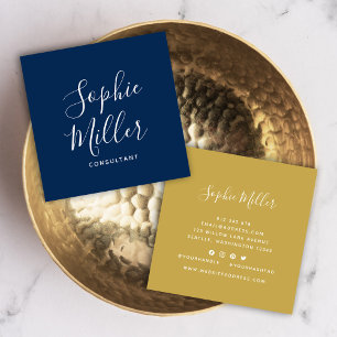 Cartão De Visita Quadrado Cores Editáveis Caligrafia Script de Mídia Socia