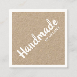 Cartão De Visita Quadrado Coroa rústica castanha-marrom-escrita branca feita