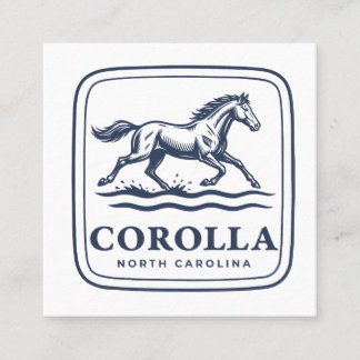 Cartão De Visita Quadrado Corolla North Carolina Cavalo Selvagem Correndo At