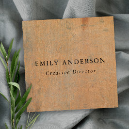 CARTÃO DE VISITA QUADRADO CORROSIVE CORROSIVE CORROSIVE ORANGE METAL TEXTUAL