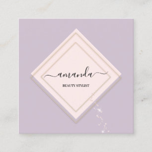 Cartão De Visita Quadrado Cosméticos Body Fashion Studio SPA Lavanda