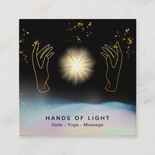 Cartão De Visita Quadrado *~* Cósmico. Curando Mãos Energia de Estrelas U