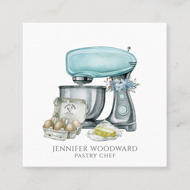 Cartão De Visita Quadrado Cozedura de padeiro (Frente)