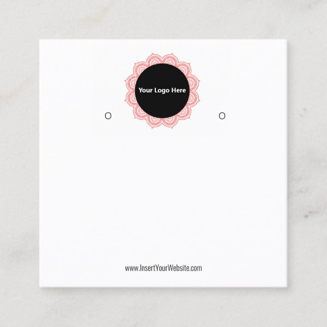 Cartão De Visita Quadrado Creat Your Custom Logo Earring Display Card  (Frente)