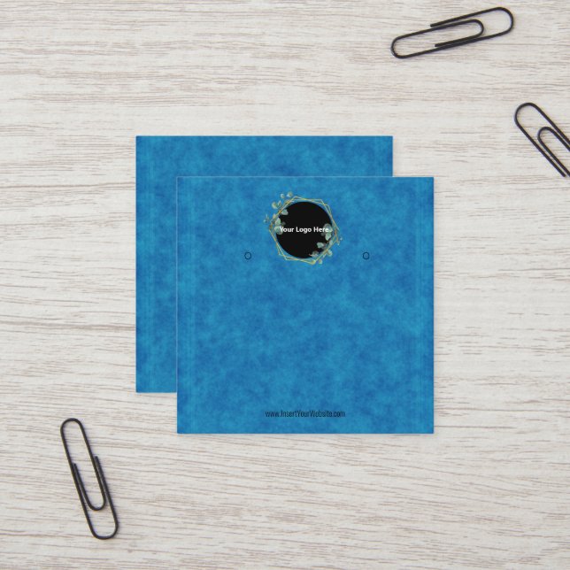 Cartão De Visita Quadrado Creat Your Custom Logo Earring Display Card  (Frente/Verso In Situ)