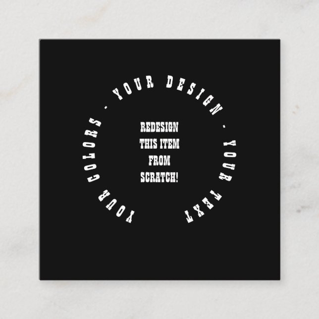 Cartão De Visita Quadrado Create Your Own (Frente)