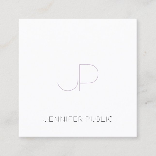 Cartão De Visita Quadrado Creative Modern Monographic Design Trendy Elegant (Frente)