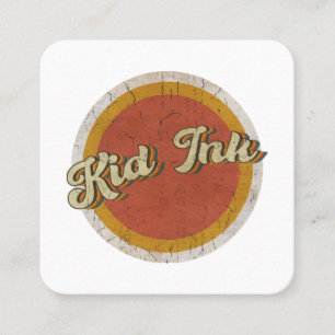 Cartão De Visita Quadrado Crianças de Tinta Infantil do Círculo