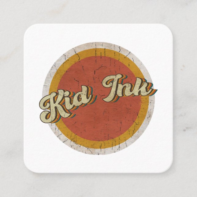 Cartão De Visita Quadrado Crianças de Tinta Infantil do Círculo (Frente)