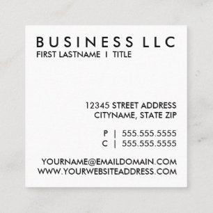 Cartão De Visita Quadrado criar seu próprio quadrado