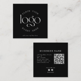 Cartão De Visita Quadrado Crie seu logotipo personalizado de empresa preto m