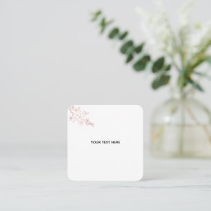 Cartão De Visita Quadrado Crie seu próprio branco elegante
