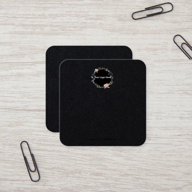 Cartão De Visita Quadrado Crie sua placa de vídeo com gravação personalizada (Frente/Verso In Situ)