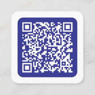 Cartão De Visita Quadrado Crie um código QR escaneável Azul escuro editáve