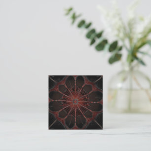 Cartão De Visita Quadrado Crimson Web: Dança Fractal com a aranha Redback